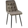 STUHL Samt anthrazit - Anthrazit/Schwarz, Textil/Metall (47/89/61cm) - CLP