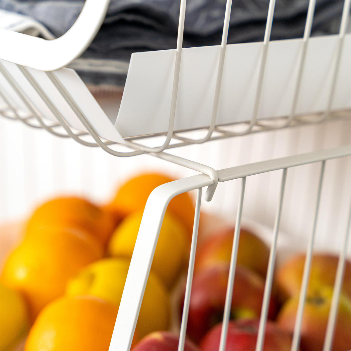 AUFBEWAHRUNGSKÖRBE, weiß, Metall, Kunststoff - Weiß, Metall (42/43.5/36cm) - bremermann