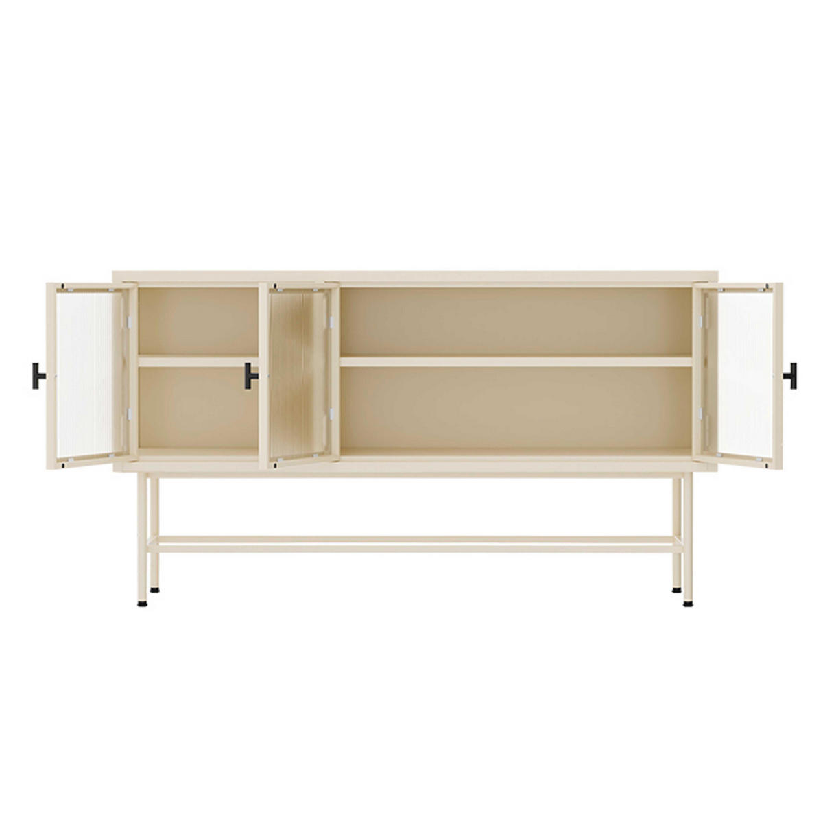 SIDEBOARD, Ekru - Weiß, Metall (40/66/120cm) - Oviala