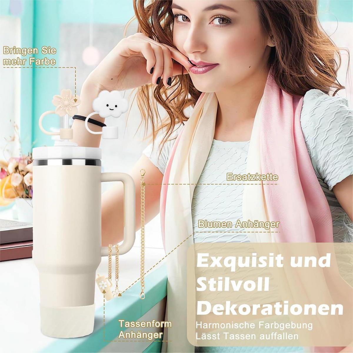 TRINKFLASCHEN-ZUBEHÖR Set 11-teilig Creme Tonal - Creme, Kunststoff (13.5/2.6/14.6cm)
