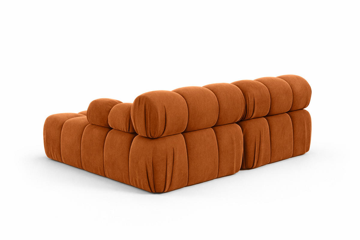 ECKSOFA L-Form Mini II Modular, Veloursstoff Salvador, Braun, Rechts, Selia - Braun, Holz (190/160cm) - Kaiser Möbel
