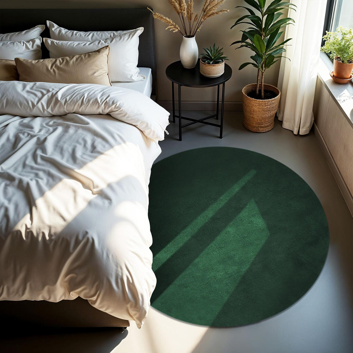 KURZFLORTEPPICH Soft Zone,rutschfeste Unterseite,grün - Grün, Kunststoff (120/120cm) - tectake