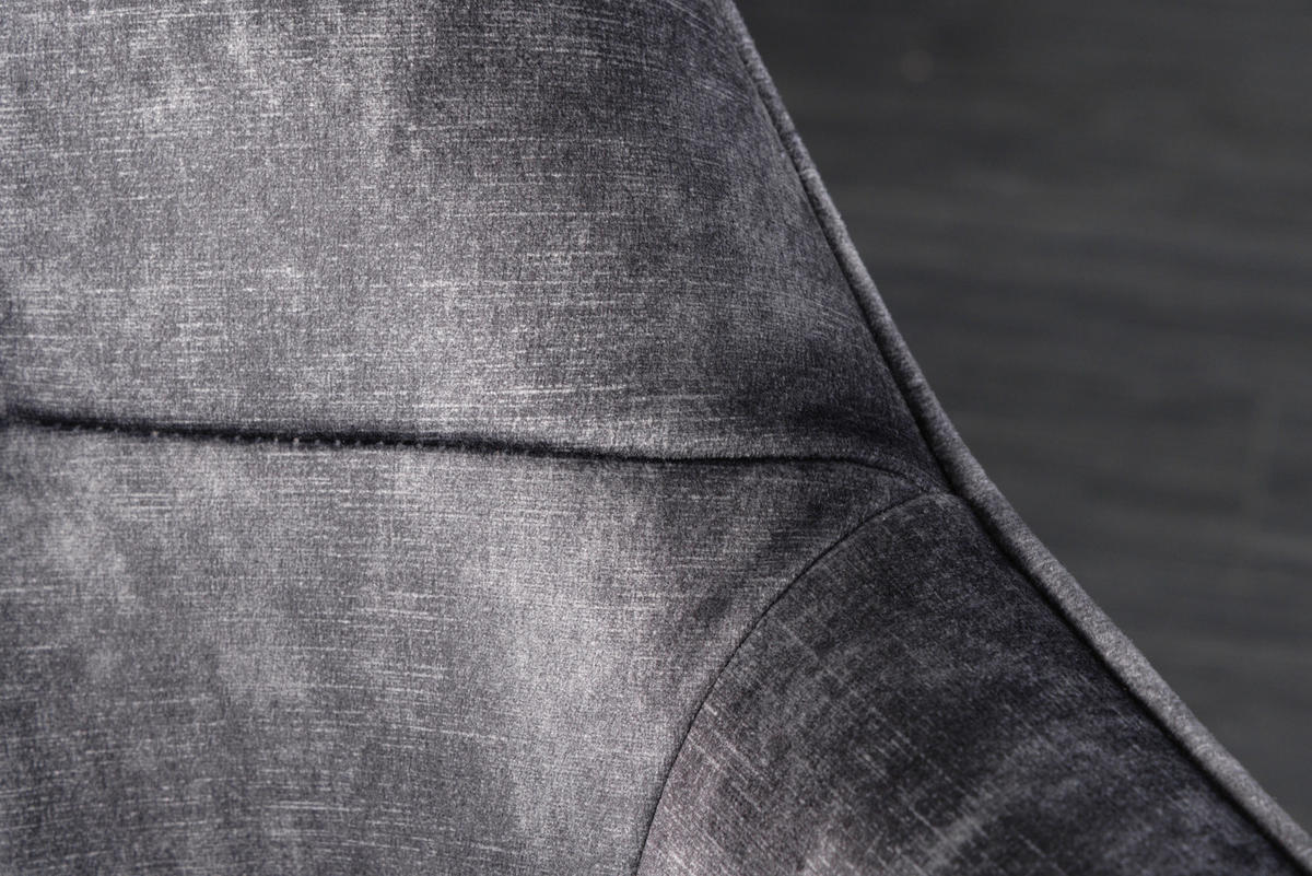 ARMLEHNSTUHL LOFT Samt Dunkelgrau, Schwarz - Dunkelgrau/Schwarz, Textil/Metall (60/83/61cm) - riess-ambiente