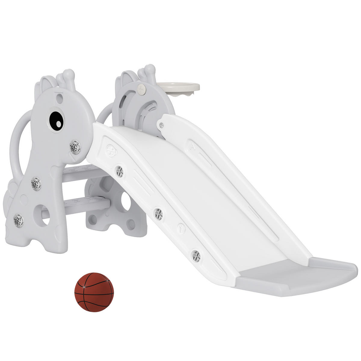 RUTSCHE DE-09356 Giraffenform mit Basketballkorb & Ball Grau - Grau, Kunststoff (51.5/52/106cm) - ComfortXL
