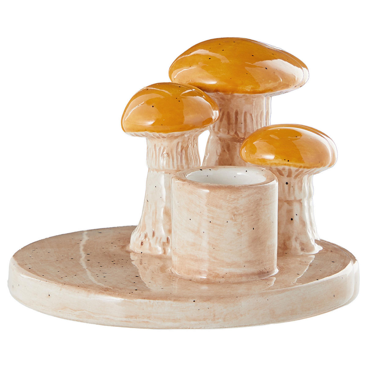 KERZENHALTER Autumn Medley Pilze - Beige, Keramik (10/10/7cm) - Butlers
