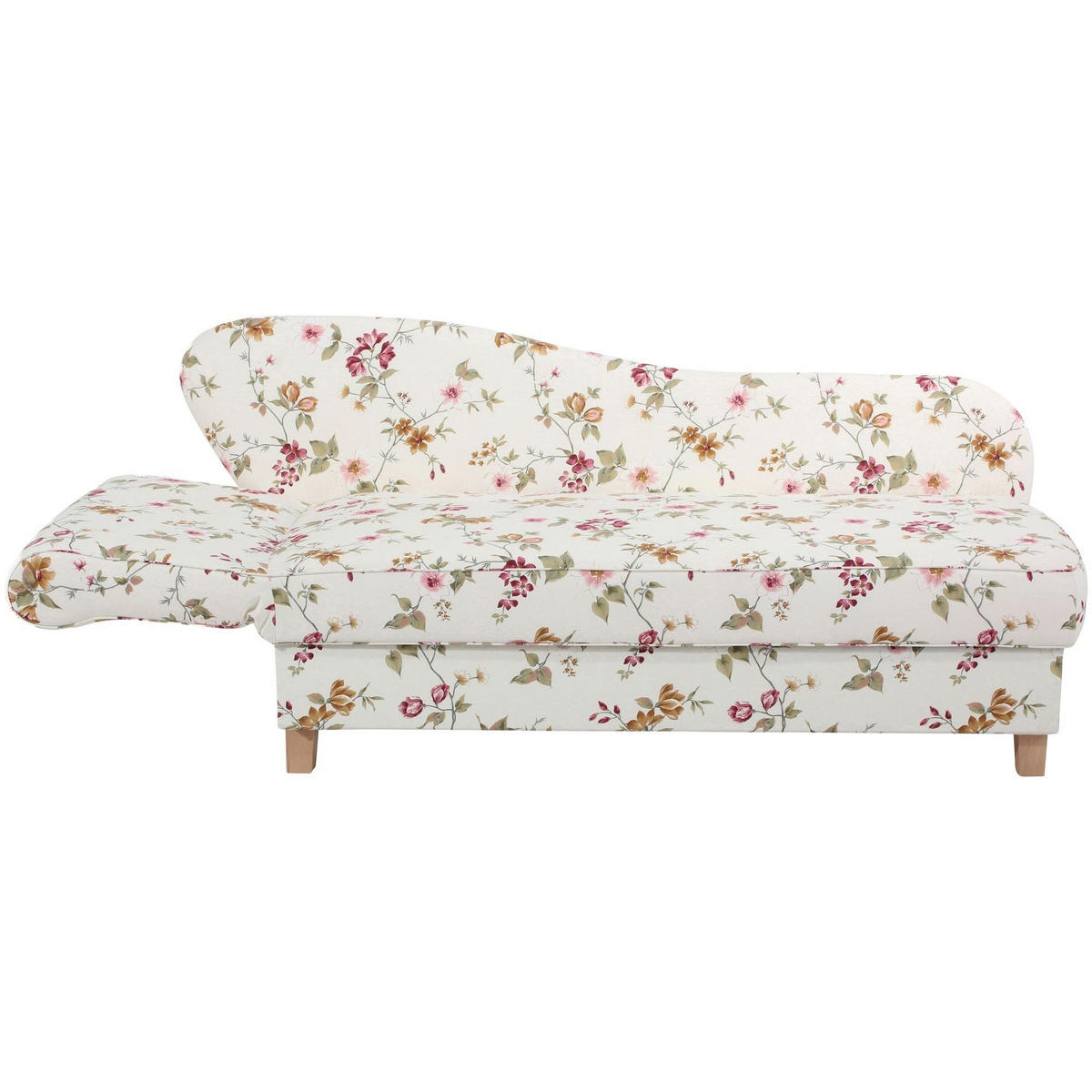 RECAMIERE mit Armteil links klappbar Katia Bezug Flachgewebe Buche natur / weiß - Weiß, Kunststoff (190/82/88cm) - 58aufmkessel