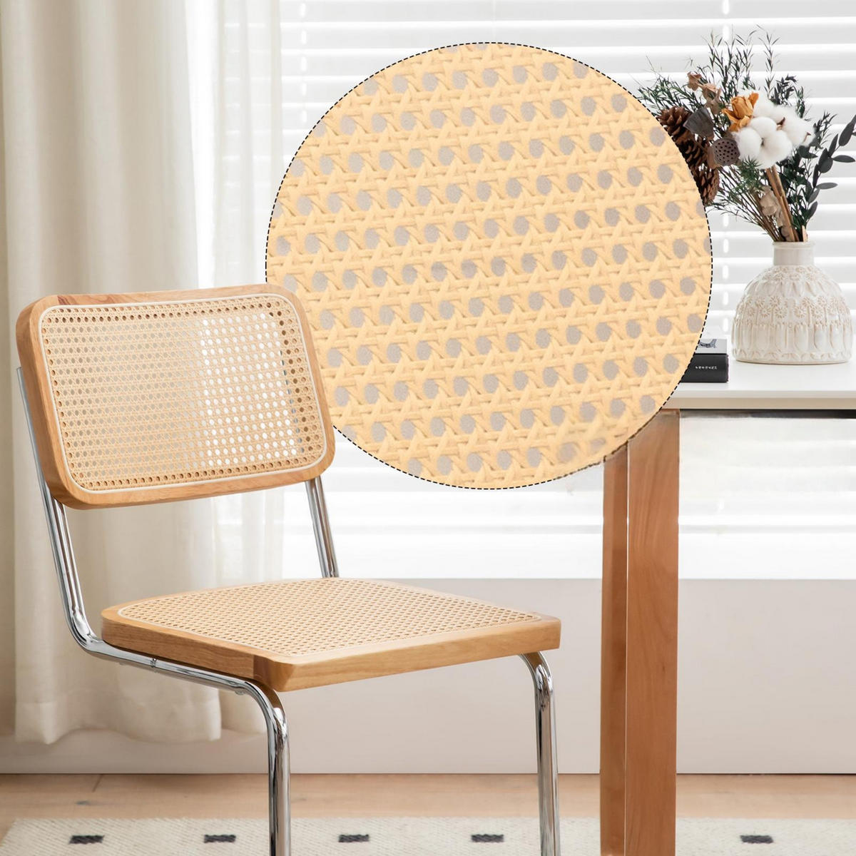 SCHWINGSTUHL 2-er Set,Freischwinger,Esszimmerstuhl,Naturfarben - Naturfarben, Metall (46.4/84.6/53cm) - LVHOM