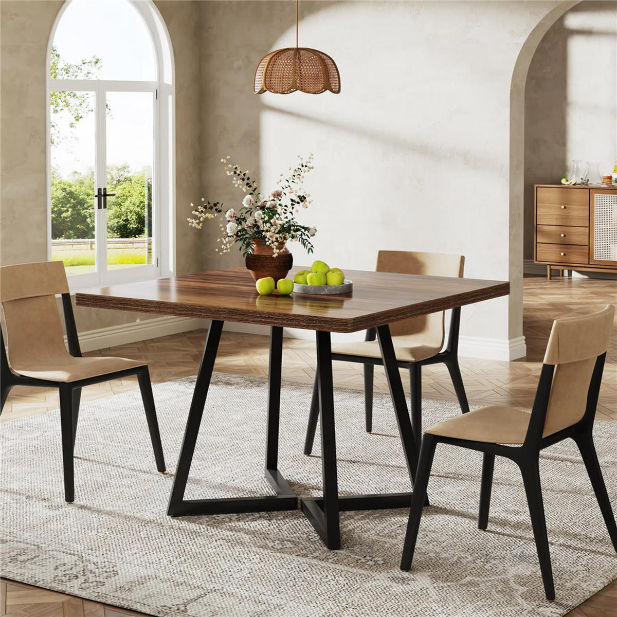 ESSTISCH 80x80 cm quadratisch 4 Personen Braun - Braun, Metall (80/80/75cm) - Kaket