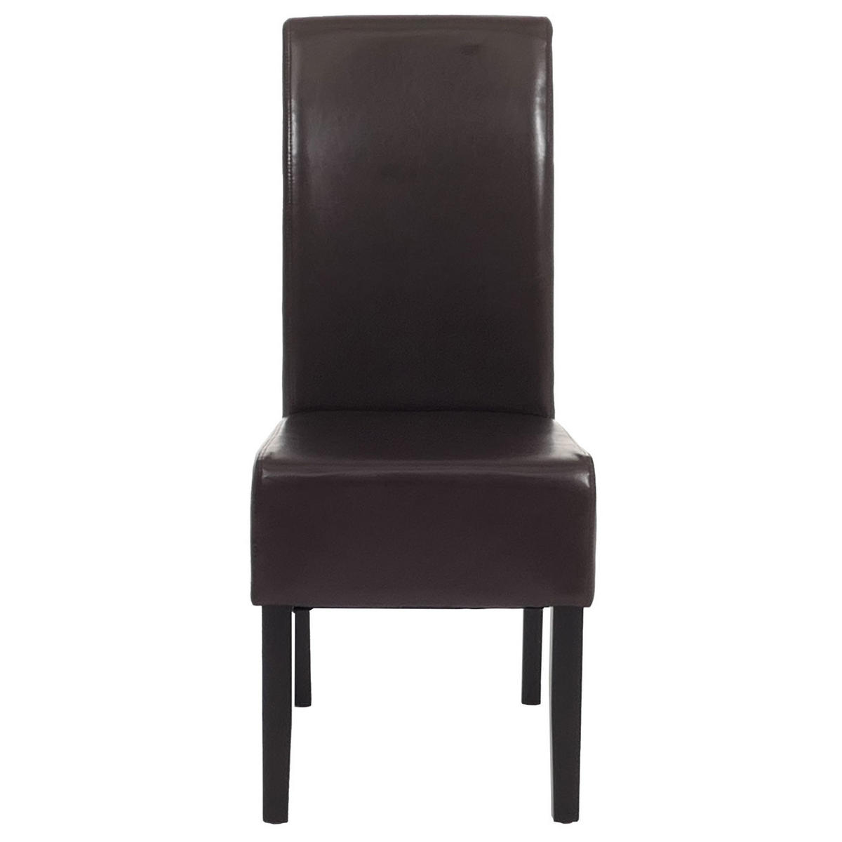 ESSZIMMERSTUHL 6er-Set klassisch und zeitlos 90x43x56cm Sitzhöhe 45cm Kunstleder dunkle Beine Braun - Braun, Kunststoff (43/90/56cm) - CHEFGASTRO