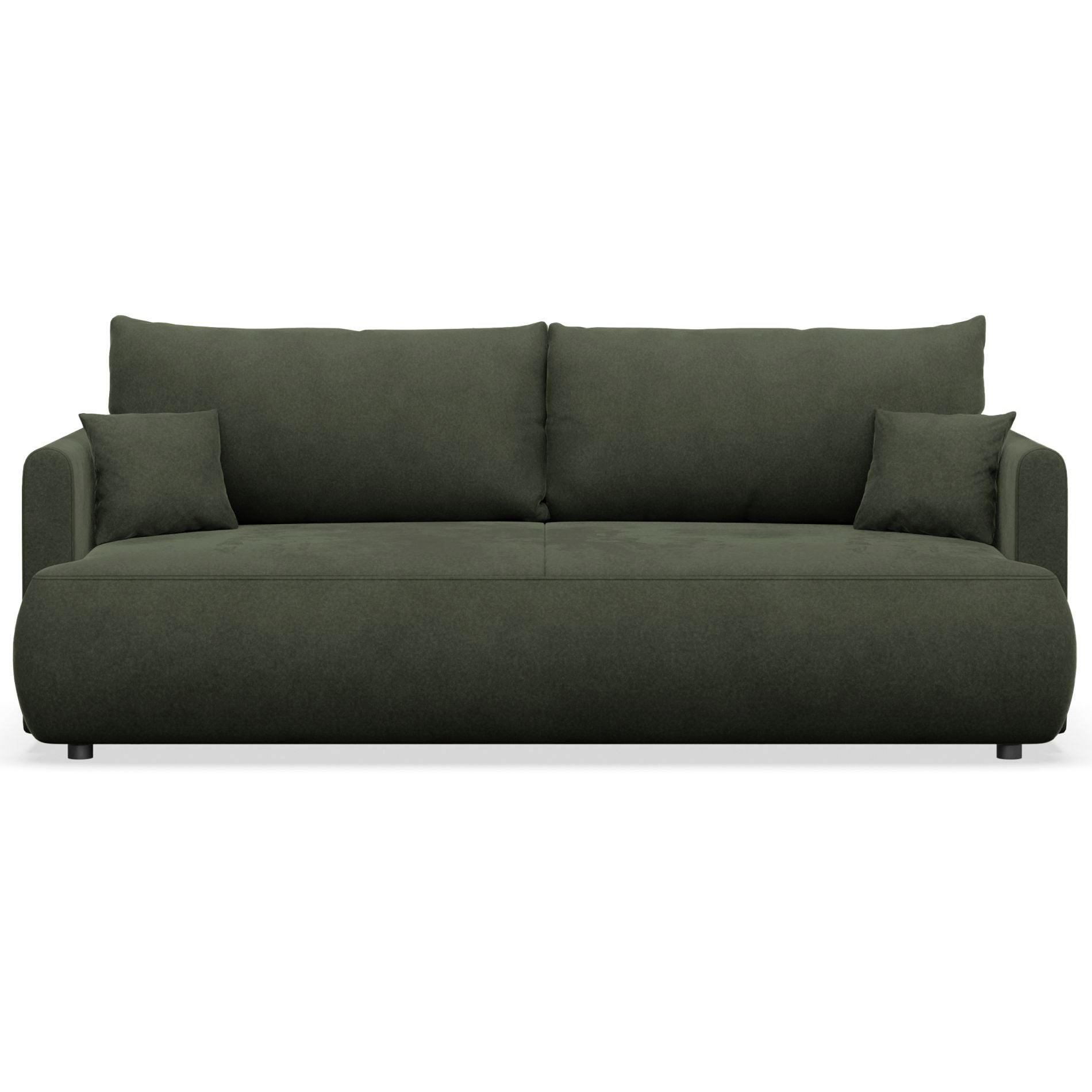 3-MIESTNA POHOVKA Ovo Mini Olivovozelená Velúr Easy-Clean - olivovozelená/čierna, textil/plast (226/90/97cm) - Selsey