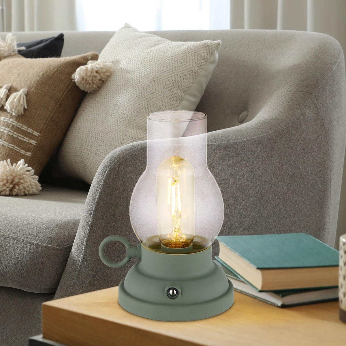 LED TISCHLEUCHTE PETRO Grün - Grün, Glas (12.5/10.7/17.5cm) - Globo Lighting