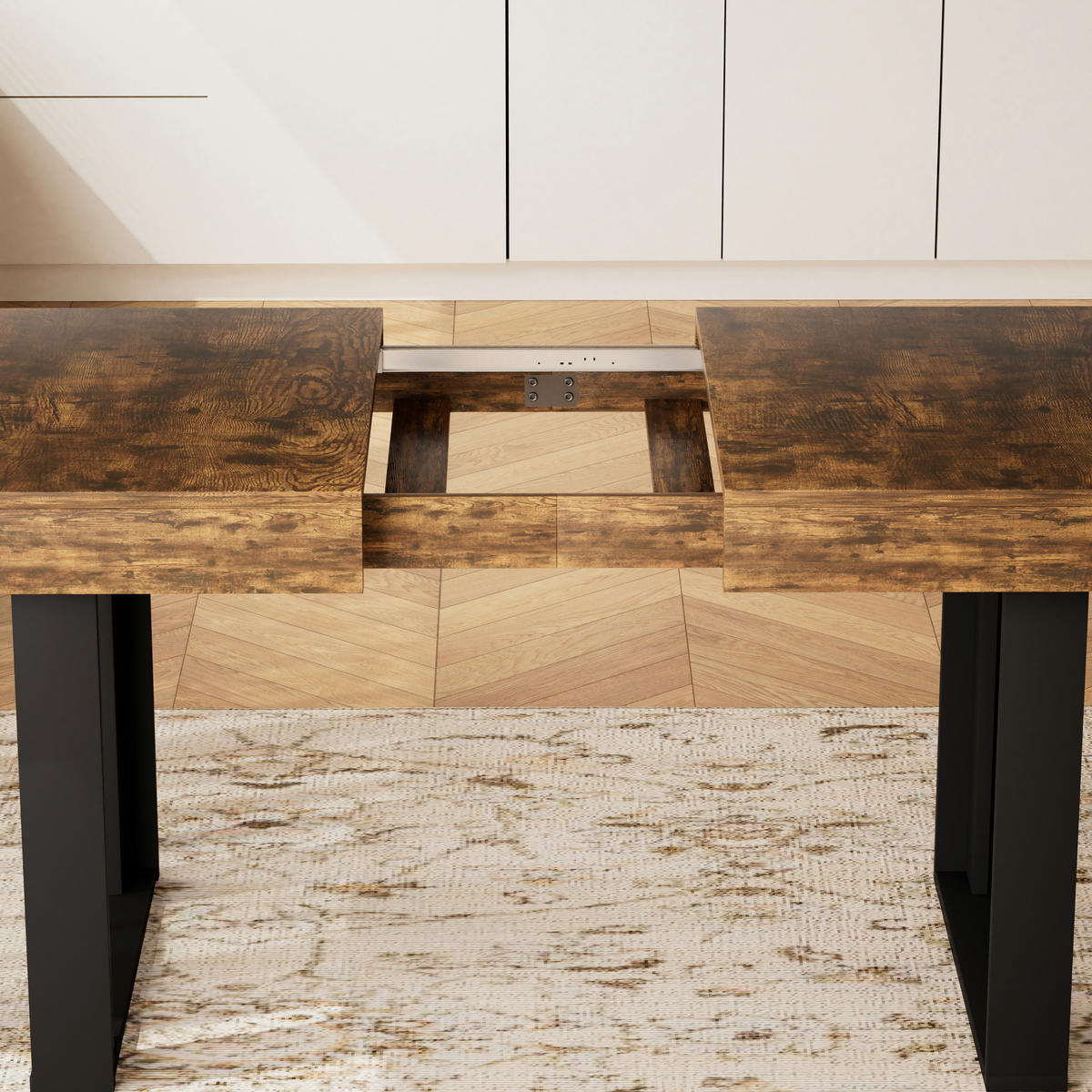 ESSTISCH ausziehbar 120-160/80/76 cm im Retro-Stil DE-39971 Rustikal-Braun - Braun, Holzwerkstoff (75/120/75cm) - ComfortXL