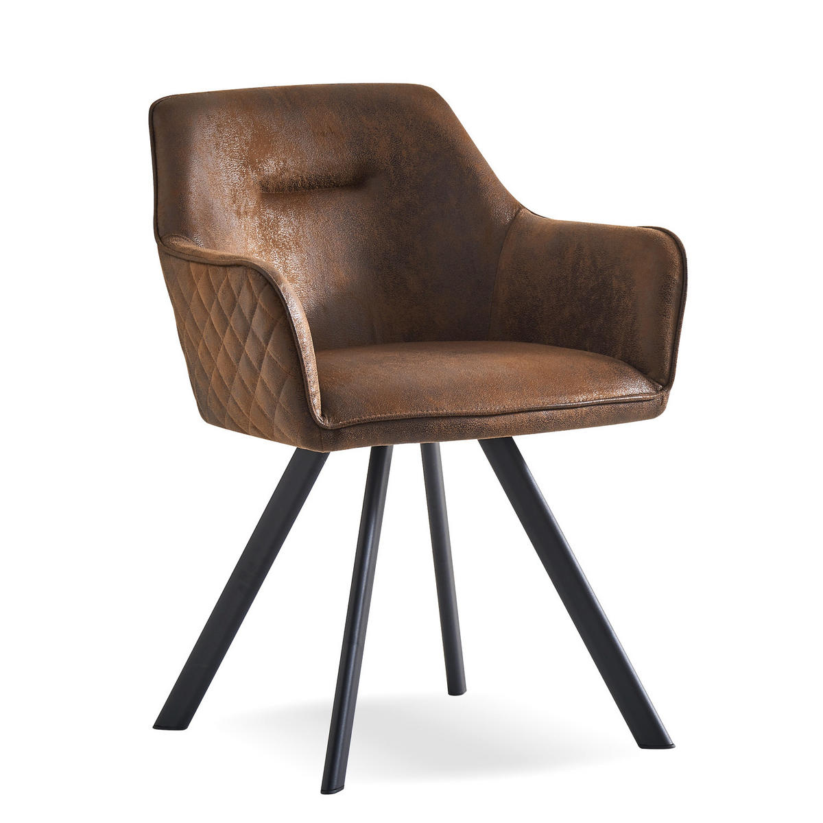 ARMLEHNSTUHL CYRUS Braun 2 Stück - Braun, Textil/Metall (58/79/60cm) - B&D Home