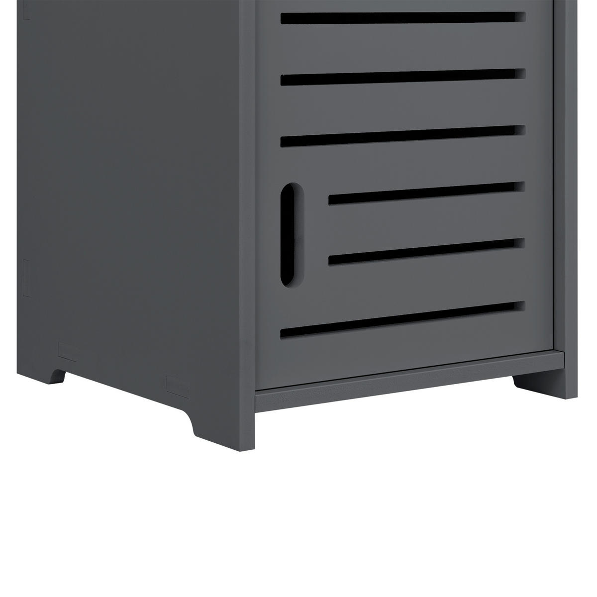 HOCHSCHRANK Mora - Dunkelgrau, Kunststoff (32/135/32cm) - [en.casa]