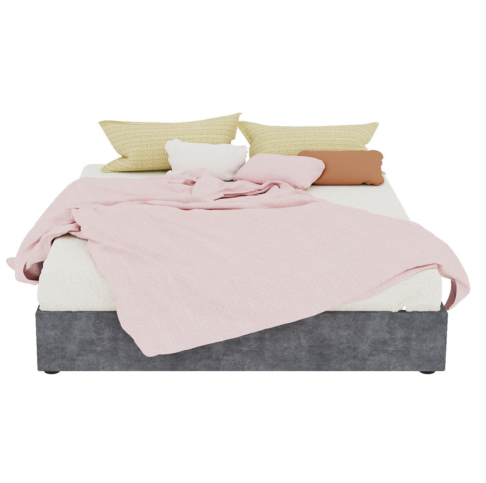 POLSTERBETT 160/200 cm grau aus Stoff und Metall mit LED und verstellbarer Rückenlehne - Grau, Textil (160/200cm) - OKWISH