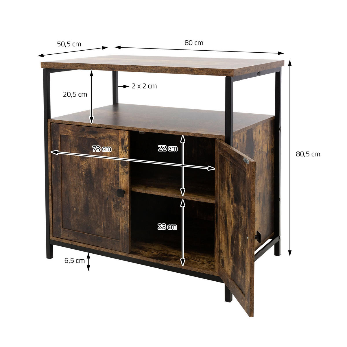 KOMMODE - Braun, Holzwerkstoff (50.5/80.5/80cm) - ML-DESIGN