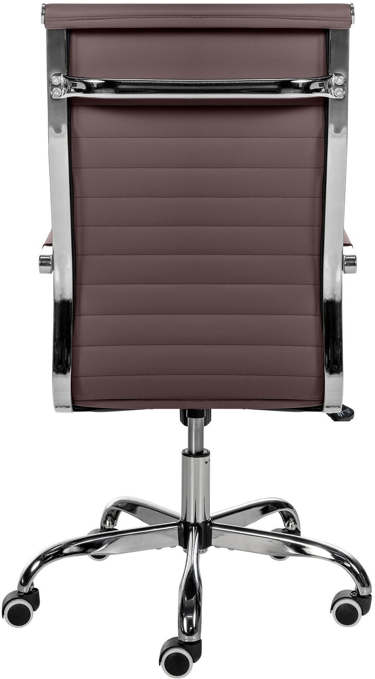 DREHSTUHL Lederlook braun - Braun, Textil/Metall (51/98/63cm) - CLP