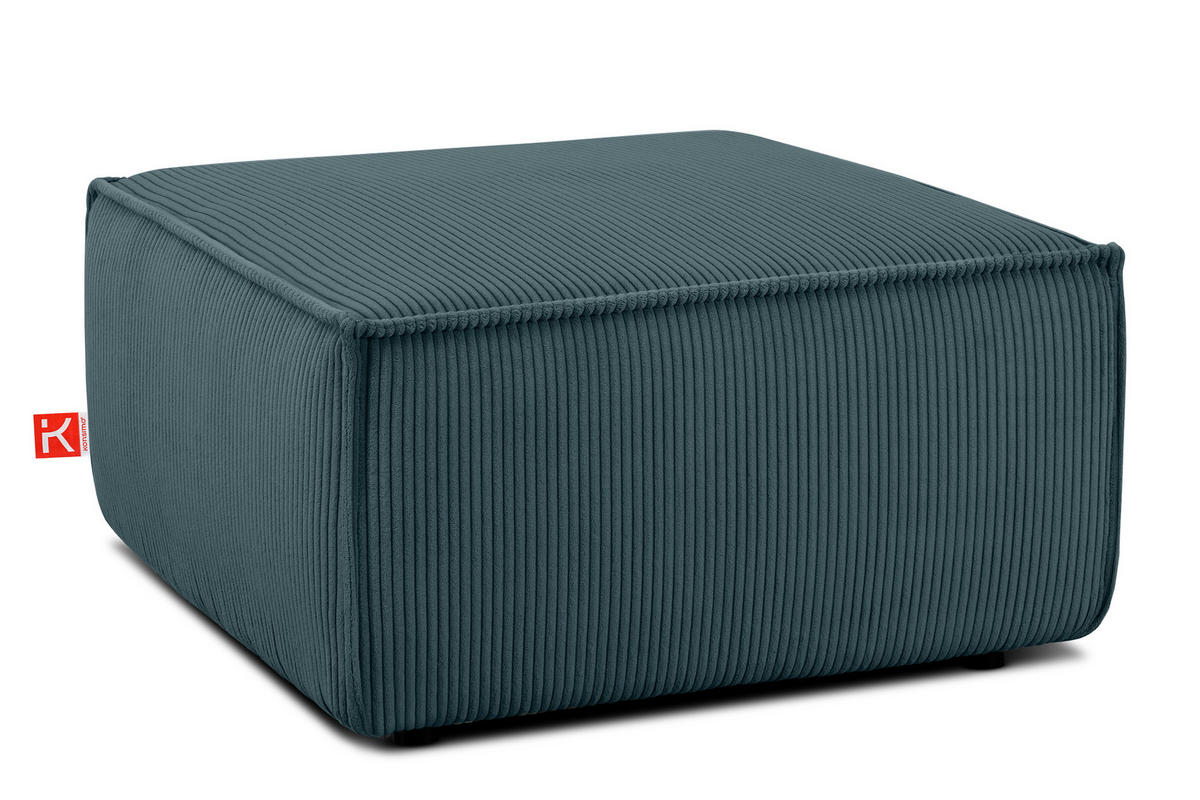SITZPOUF NAPI gefederte Sitzfläche, blau - Blau/Schwarz, Textil (83/45/83cm) - KONSIMO®