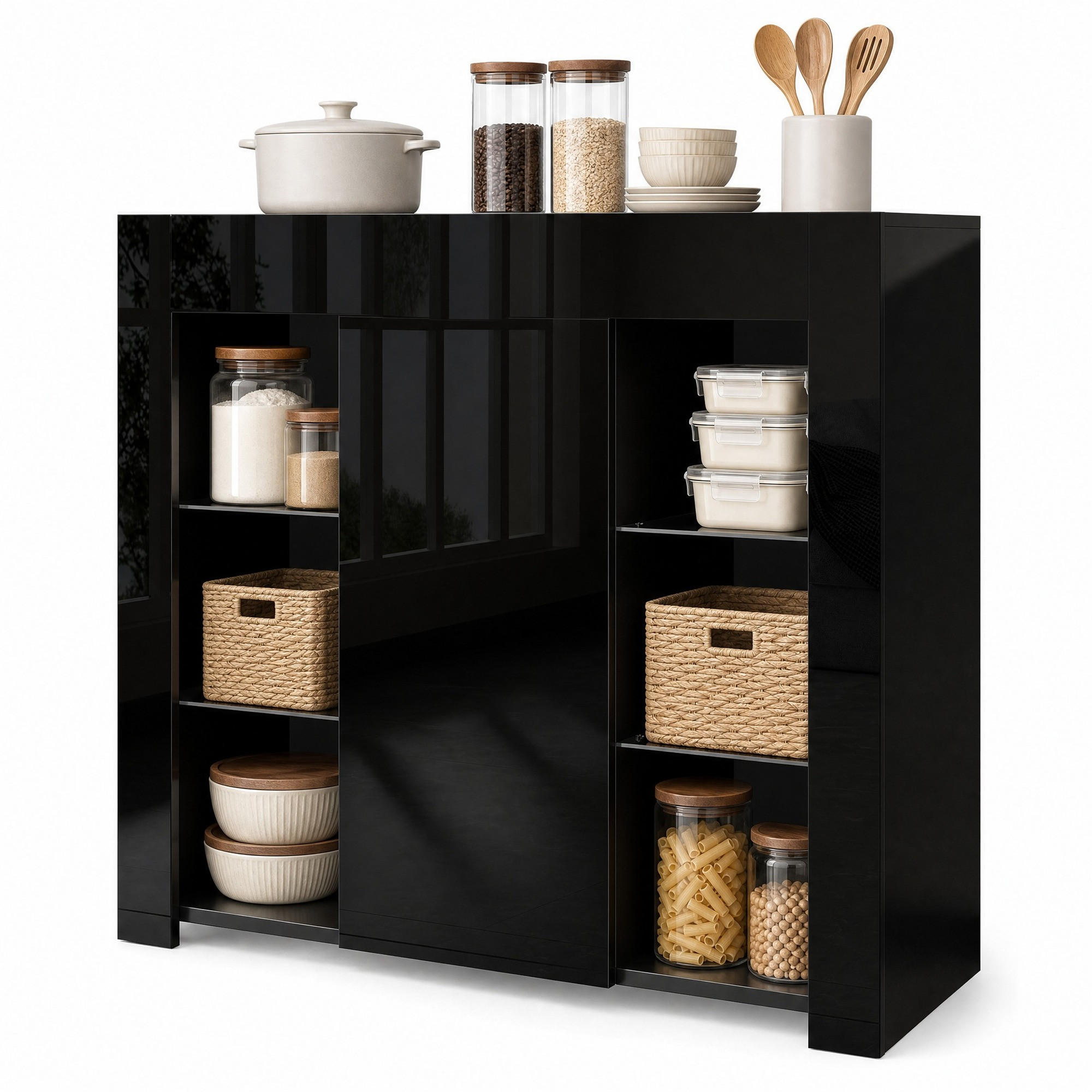 Ivmeu Sideboard Schwarz 95x83x35 cm