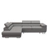 ECKSOFA VEMO EDGE Links Hellgrau Velour-Stoff mit Bettkasten und Schlaffunktion - Hellgrau, Textil (200/270cm) - Barchello