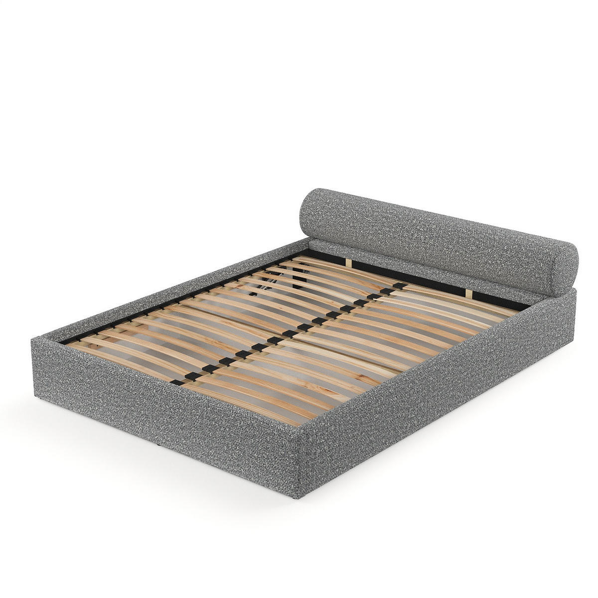 POLSTERBETT Solvo mit Stauraum 180/200 cm Hellgrau im Blur Stoff - Hellgrau/Schwarz, Holz/Holzwerkstoff (180/200cm) - AltaBeds