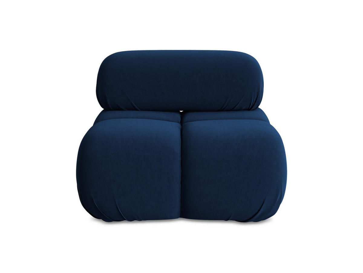 SESSEL Samt Stoff Blau - Blau/Schwarz, Kunststoff/Textil (96/70/95cm) - Makamii
