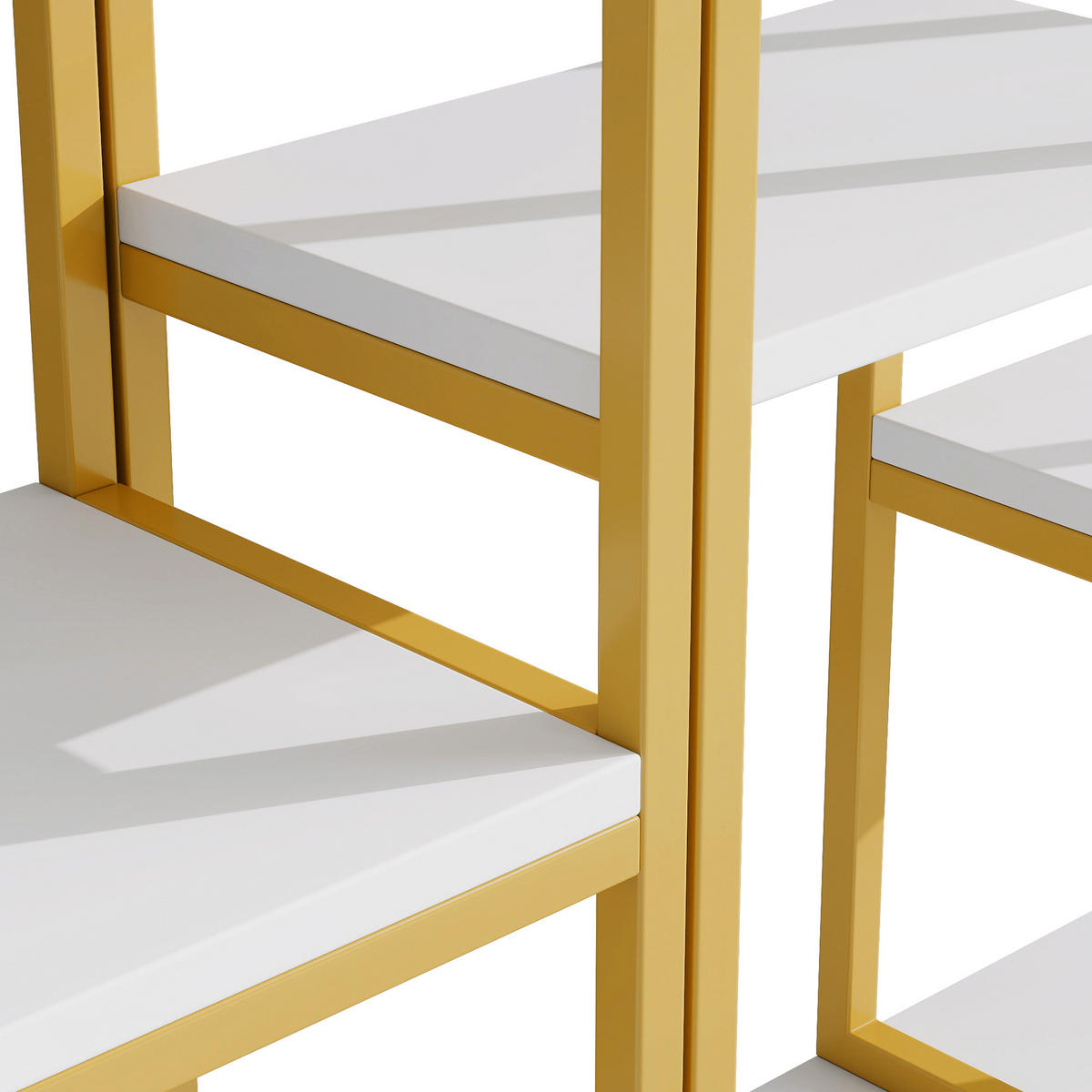 BÜCHERREGAL Gold Weiß X-Verstrebung Mehrfachfächer modern stabil - Goldfarben, Holzwerkstoff/Metall (160/180/39.5cm) - EVRYAE