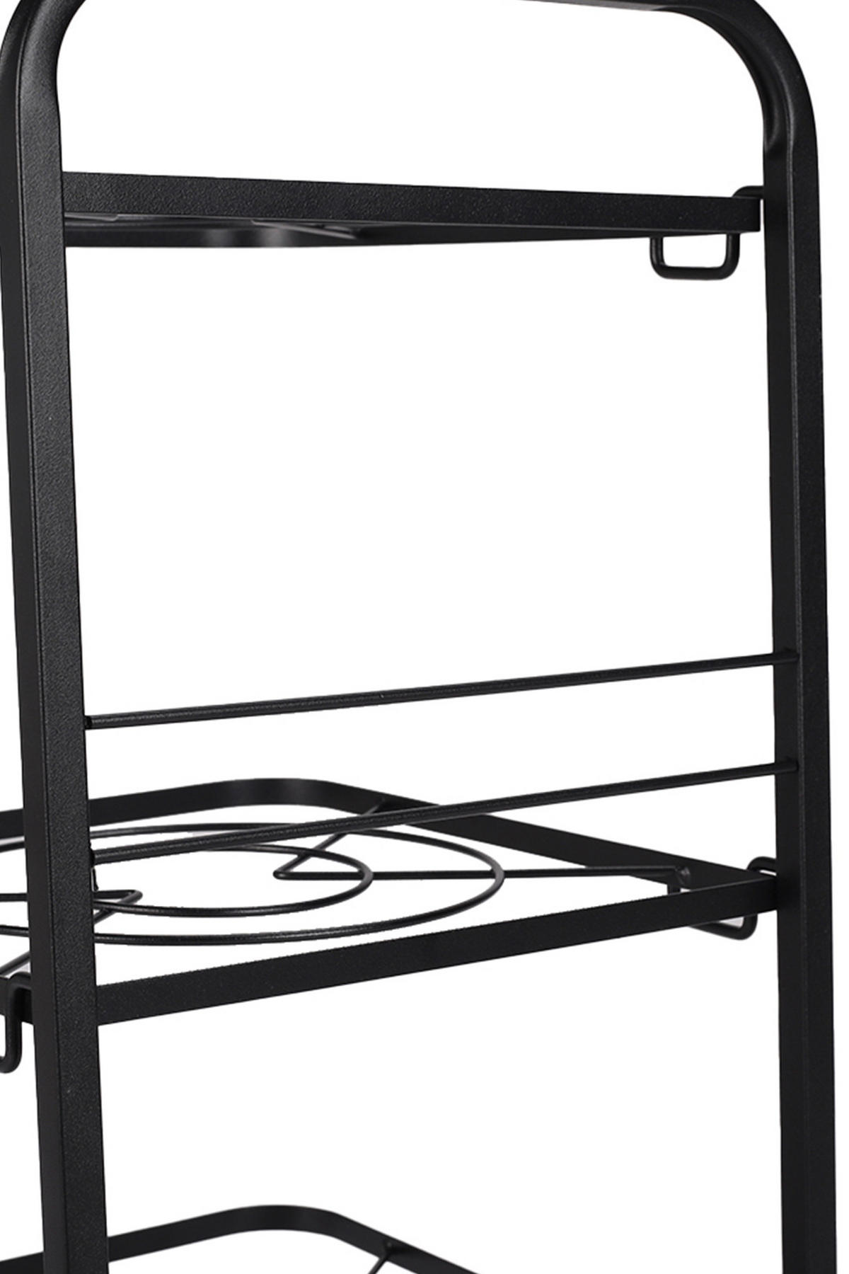 TOPFREGAL 4-stufig aus Eisen in Schwarz Stabile Sturktur Gute Luftzirkulation Shutzschichtung 26,5 x 26 x 52,5 cm - Schwarz, Metall (26.5/52.5/26cm) - Livingandhome