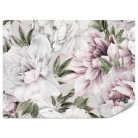 FOTOTAPETE für Schlafzimmer Pastell Pfingstrosen Boho Pflanzen 400x280 - Violett/Rosa, Papier (400/280cm) - Muralo