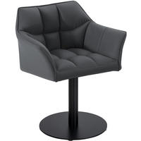 SESSEL Lederlook grau - Schwarz/Grau, Textil/Metall (64/75/48cm) - CLP