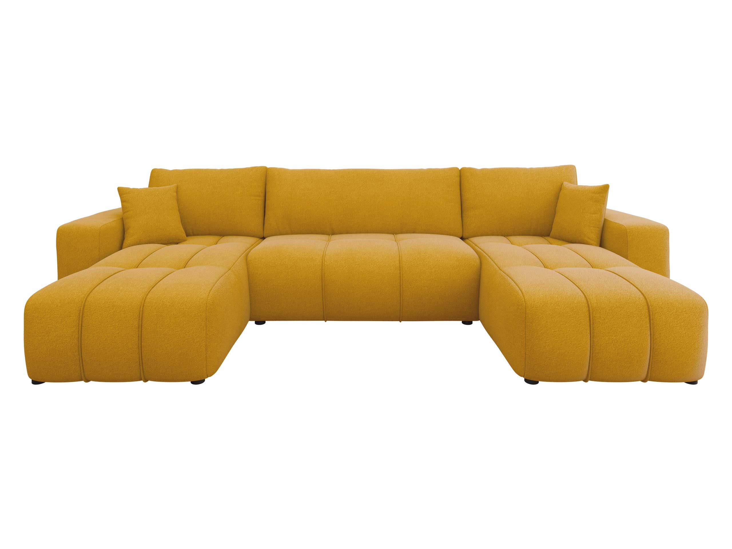 WOHNLANDSCHAFT Furyn U - Gelb/Schwarz, Holz/Kunststoff (312/82/145cm) - MIRJAN24