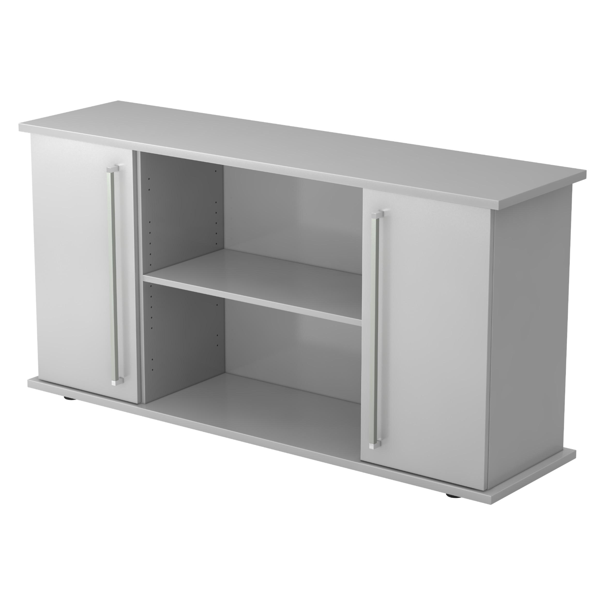 SIDEBOARD mit 2 Flügeltüren 44,8/166,1/84 cm in Grau Chromgriff - Grau, Holzwerkstoff (166.1/84/44.8cm) - bümö