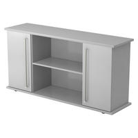 SIDEBOARD mit 2 Flügeltüren 44,8/166,1/84 cm in Grau Chromgriff - Grau, Holzwerkstoff (166.1/84/44.8cm) - bümö