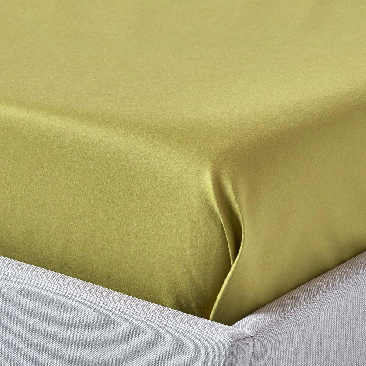 BETTLAKEN ohne Gummizug, Ägyptische Baumwolle, Fadendichte 1000 - Olivgrün, Textil (240/300cm) - Homescapes