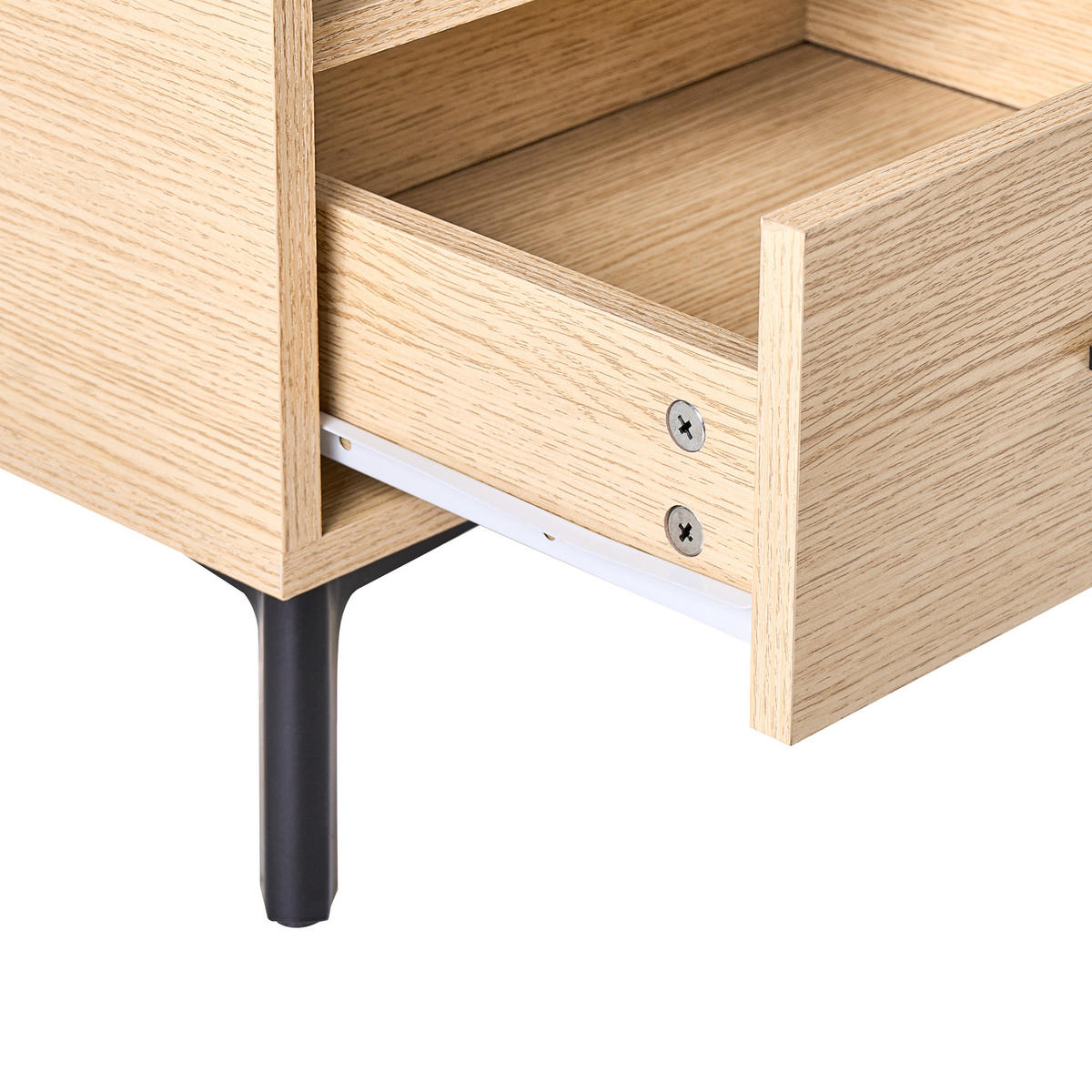 TV-MÖBEL Hellbraun Kitimat - Hellbraun/Schwarz, Holzwerkstoff (120/45/35cm) - Beliani