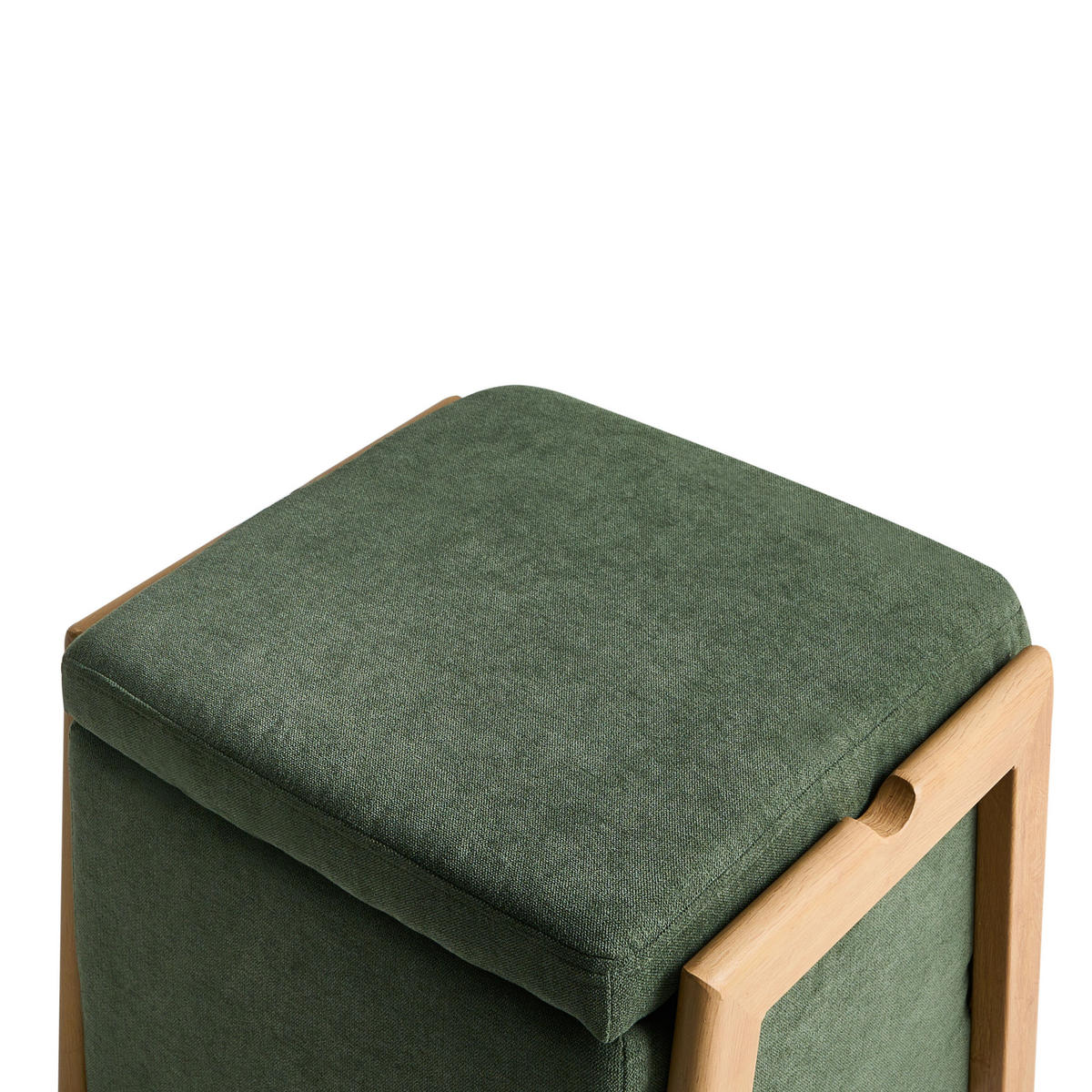 POUF cu spațiu de depozitare textil 45 cm verde Edland - verde, material textil (45/44/43cm) - Beliani