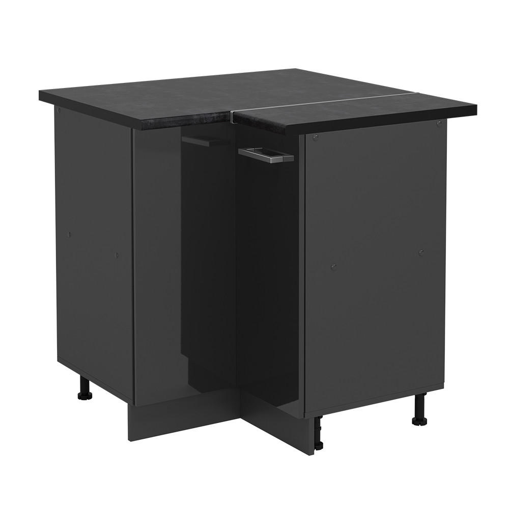HÖRNUNDERSKÅP R-Line Antracit högblank 75.6 cm , AP Antracit Svart högglans, Antracit 81.6/75.6/60 cm