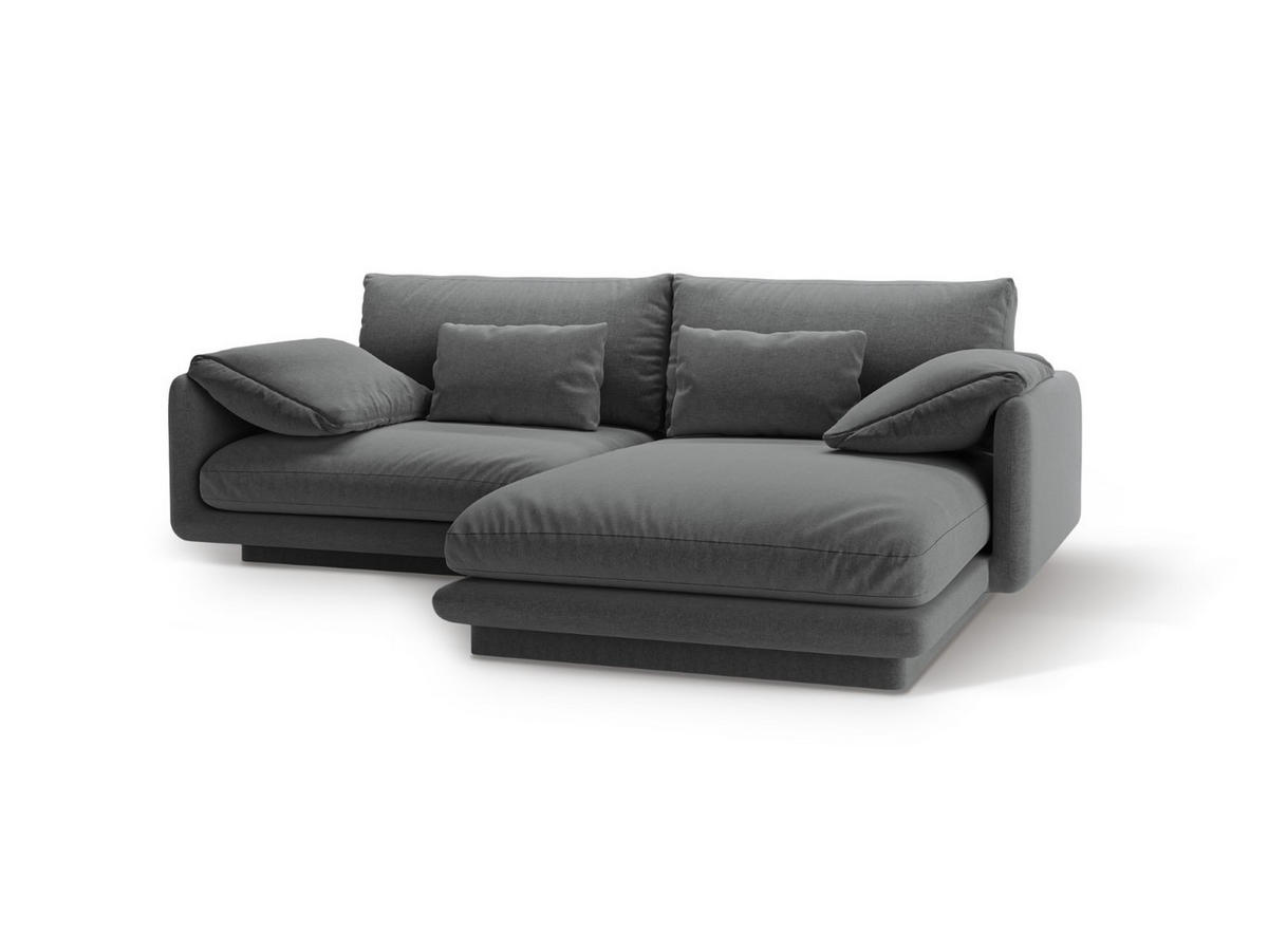 ECKSOFA rechts Torino aus strukturiertem Stoff dunkelgrau 3 Sitzplätze - Dunkelgrau, Textil (170/220cm) - Micadoni