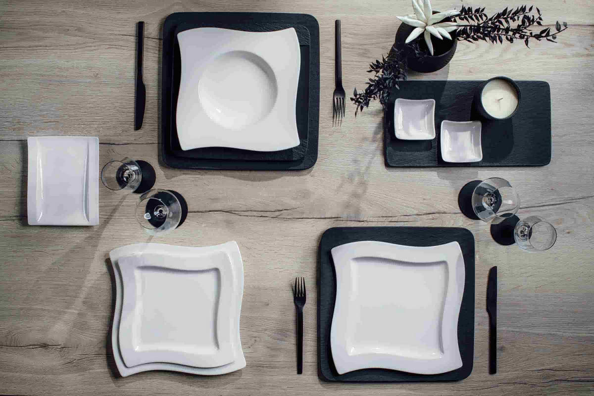 TAFELSERVICE NewWave weiß 12er Set - Weiß, Keramik (1/1/1cm) - Villeroy & Boch