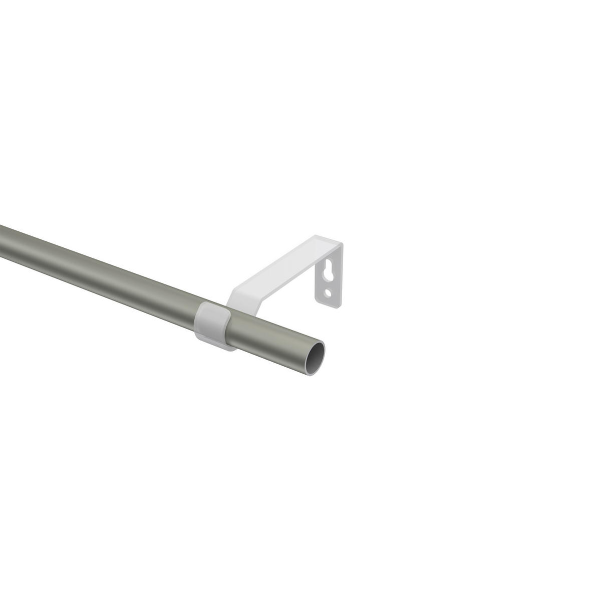 GARDINENSTANGE Olymp Lucan 240 cm (geteilt in 2 x 120 cm), 1-läufig (ohne Ringe), 16 mm Ø Chrom matt - Chromfarben/Nickelfarben, Metall (240cm) - INTERDECO