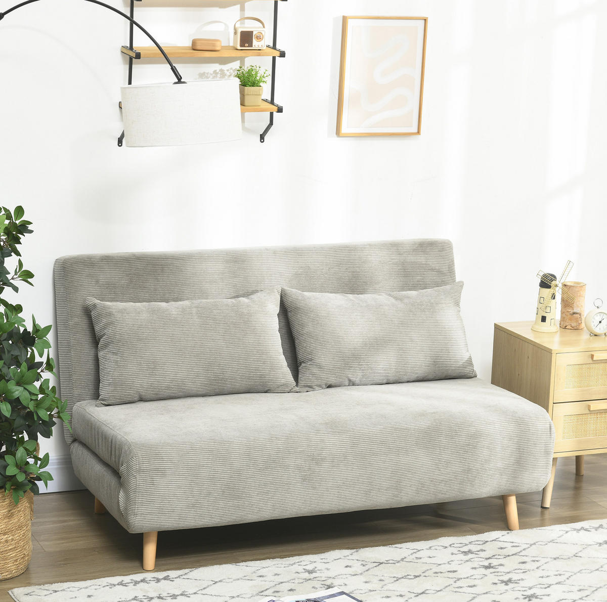 SCHLAFSOFA Polyesterbezug mit verstellbarer Rückenlehne 141/90/81 cm Grau - Grau, Textil (90/81/141cm) - Redom