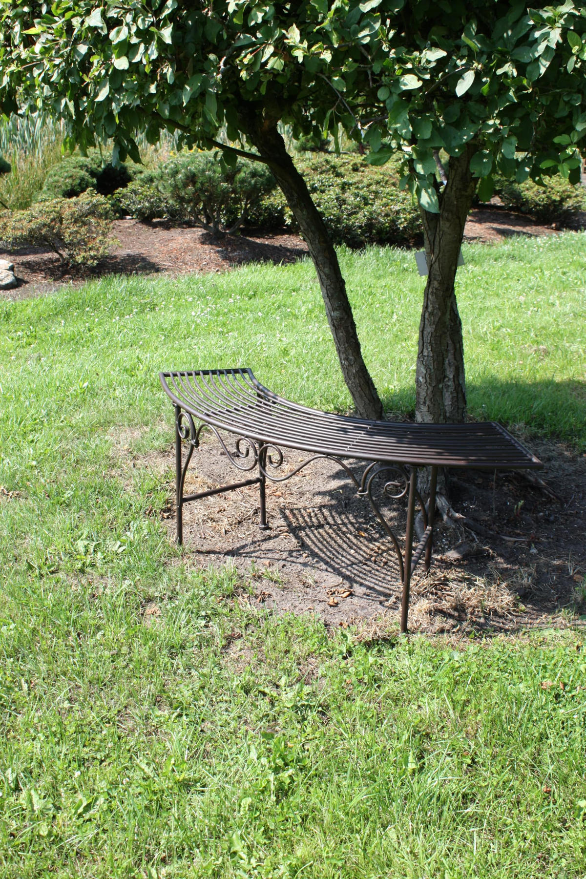 GARTENBANK Roland Bogenbank - Braun, Metall (28/47/125cm) - DELUKE