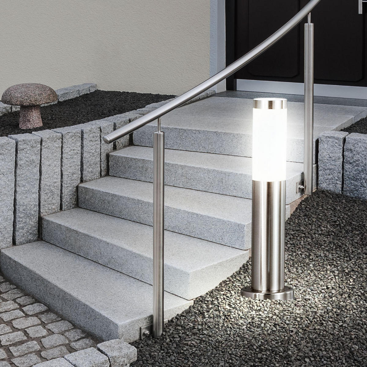 LED WEGELEUCHTE Edelstahl Silber - Silberfarben, Metall (12.7/12.7/45cm)