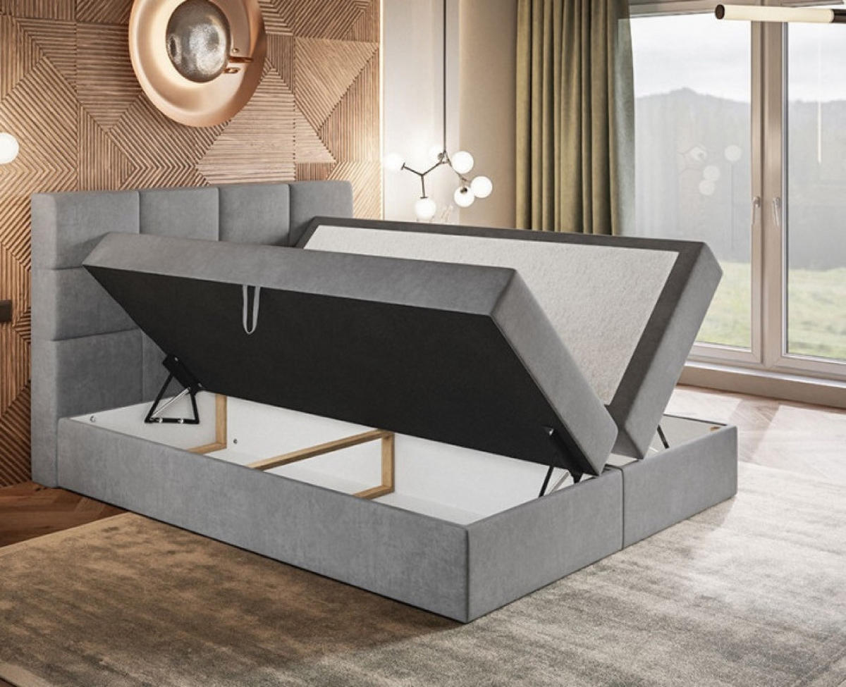 BETT Grafit FOX 5 120x200 cm - Graphitfarben, Textil (120/200cm) - Sepro Meble