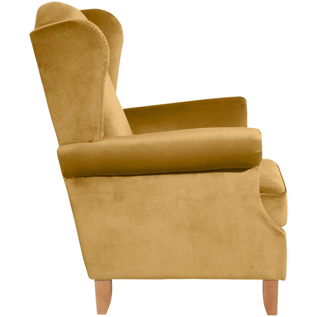 OHRENSESSEL Katria Bezug Samtvelours Buche natur / mais - Gelb, Kunststoff (88/108/84cm) - 58aufmkessel