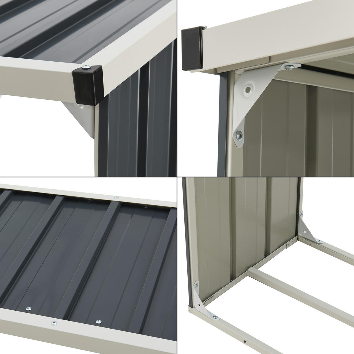 BRENNHOLZUNTERSTAND Kalmar - Anthrazit, Metall (155/157/45cm) - casa.pro