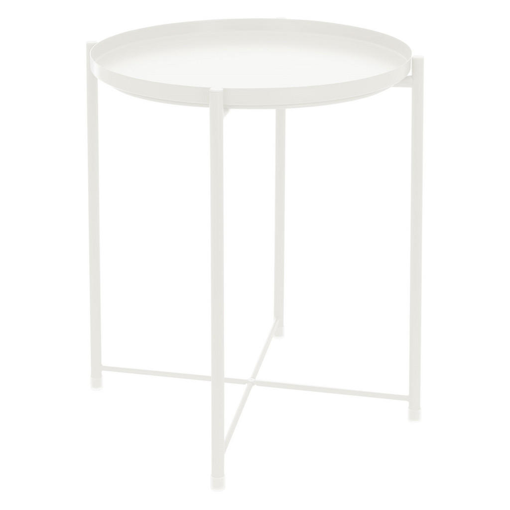 ML-DESIGN SKLÁDACÍ KOLEKČNÍ STOLEK kulatý Ø45xV52 cm bílý z kovu