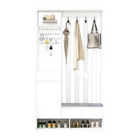 FLURGARDEROBE mit Sitzbank 100 x 35 x 180 cm MDF Weiß - Weiß, Holzwerkstoff (35/180/100cm) - Beauniv