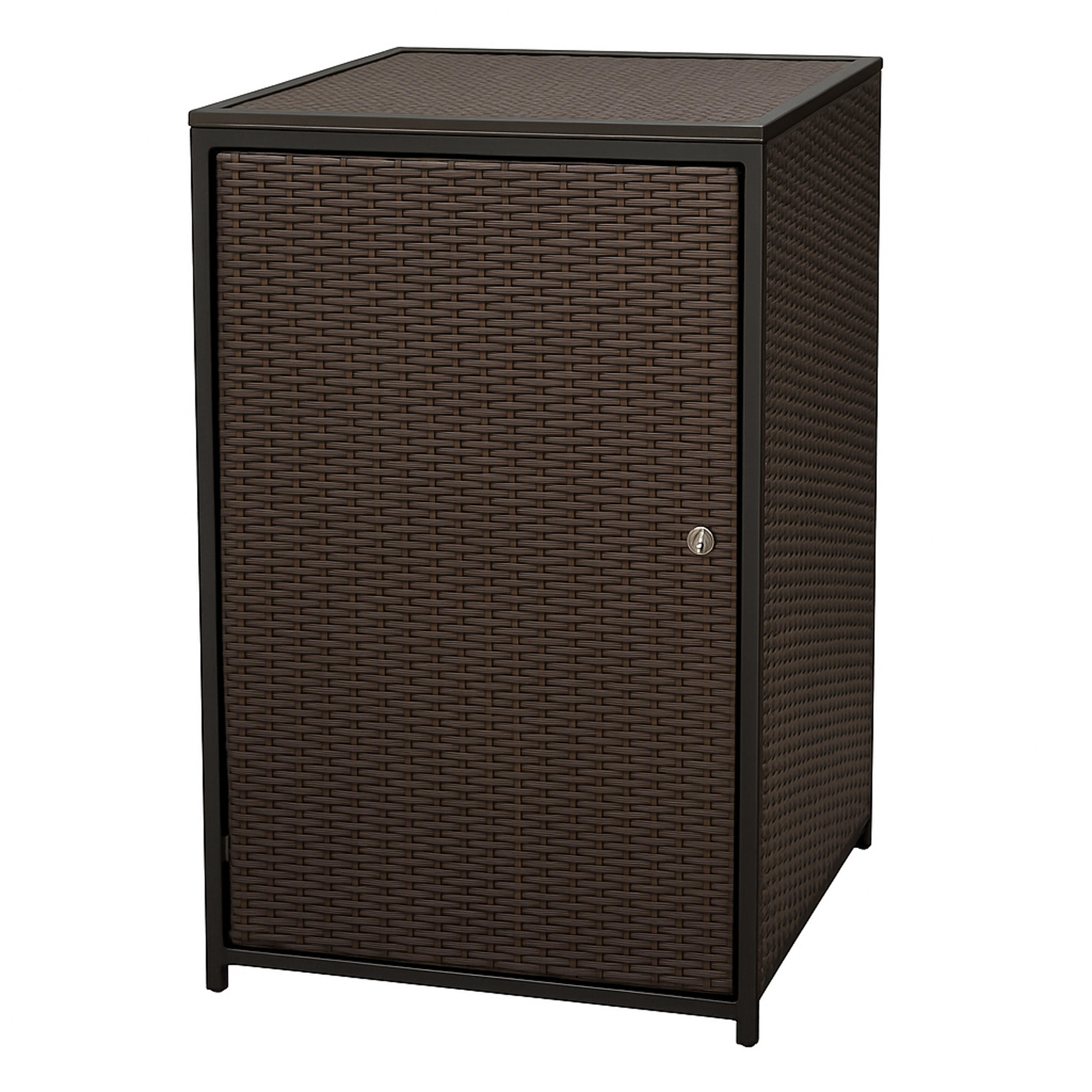 MÜLLTONNENBOX Belfast für Tonnen bis 240L - Mülltonnenverkleidung aus Metall und Polyrattan mocca. BxTxH: 76x78x123 cm - Braun, Metall (76/123/78cm) - TPFGarden