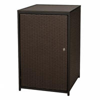 MÜLLTONNENBOX Belfast für Tonnen bis 240L - Mülltonnenverkleidung aus Metall und Polyrattan mocca. BxTxH: 76x78x123 cm - Braun, Metall (76/123/78cm) - TPFGarden